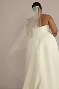 David's Bridal Cascading Tulle Mid-Length Veil with Pencil Edge