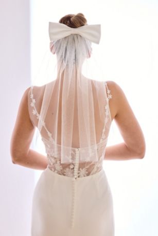 Two-Tier Mid-Length Tulle Veil with Satin Trim | David's Bridal