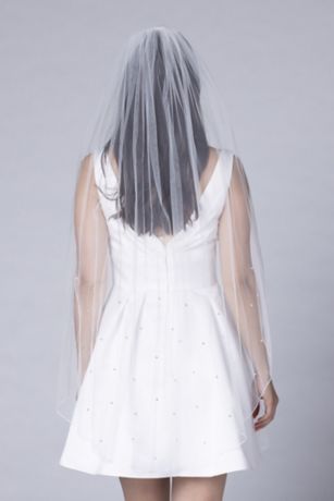 Picture of Rhinestone Pencil Trim Mid-Length Veil