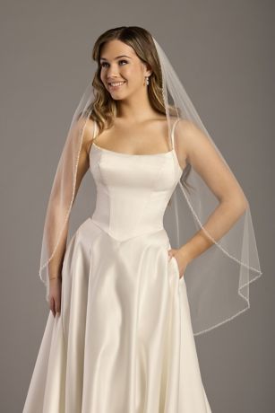 Picture of Pearl Edge Elbow-Length Veil