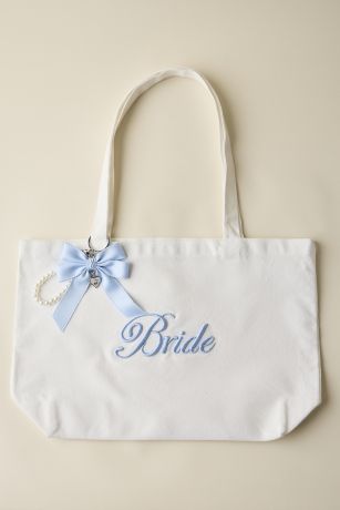 Picture of Bride Tote Bag With Bow and Pearl Charm