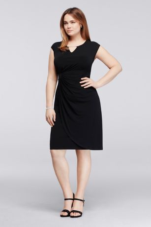 plus size black work dress