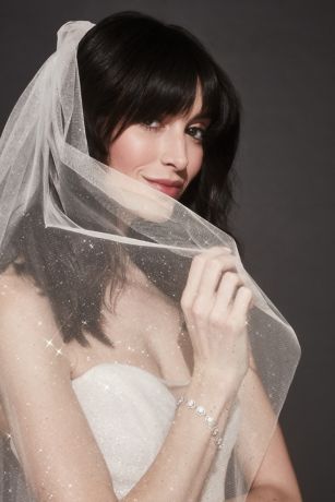 glitter tulle veil