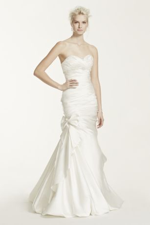 satin bow wedding dress