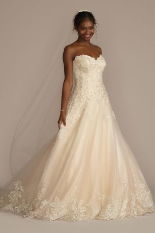 jewel lace and tulle illusion neck wedding dress