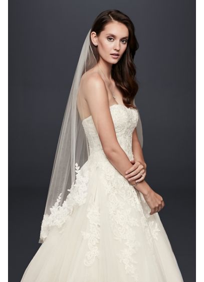 cici store 3M Bridal Tulle Ultra-Long Trailing Wedding Veil Romantic Irregular Five Petals Flowers Appliques Cathedral Bridal Veil