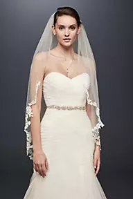 Bridal Veil Light Blue Extra Long Trailing Simple Wedding Veil Ocean B –  DorrisDress