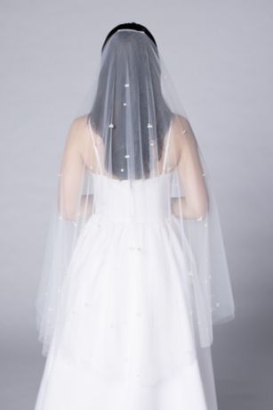 Picture of Allover Pearl Two-Tier Mid-Length Veil