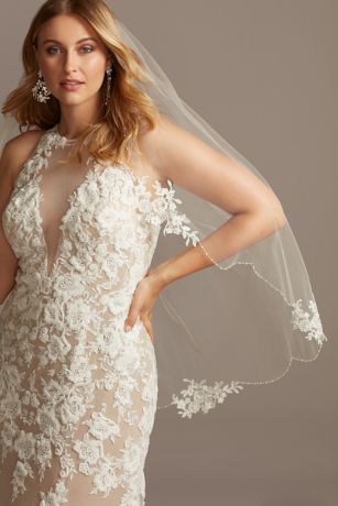 davids bridal lace veil