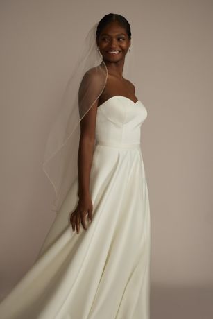 Picture of Sequin and Beaded Edge Tulle Mid-Length Veil