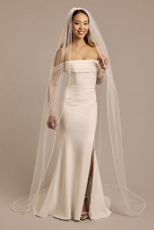 Picture of Cathedral Veil with Beaded Edge