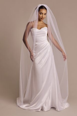 DB Studio Cathedral Veil with Bead and Pearl Trim