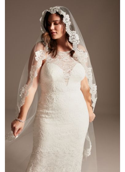 Floral Lace and Tulle Mantilla Cathedral Veil