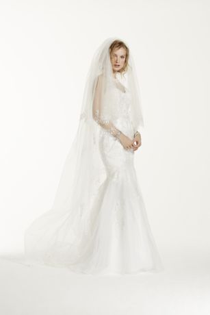 two tier ivory cathedral veil