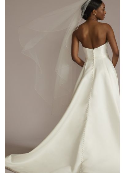 Beaded Edge Mid-Length Veil - Wedding Accessories