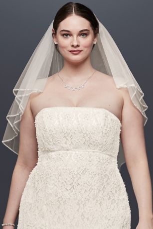 ivory beaded veil