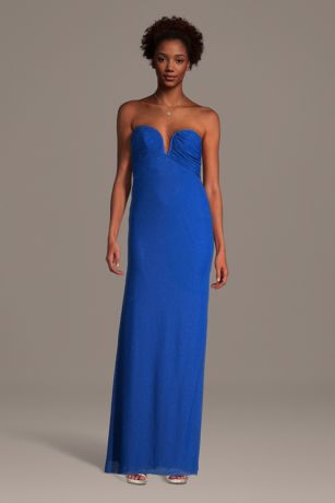 Picture of U-Plunge Crystal Mesh Maxi Dress