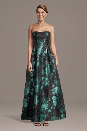 Picture of Strapless Brocade A-Line Dress