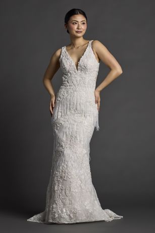 Picture of Tank Mermaid Dress with Pearl Beading and Fringe