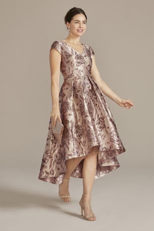 high low brocade dress