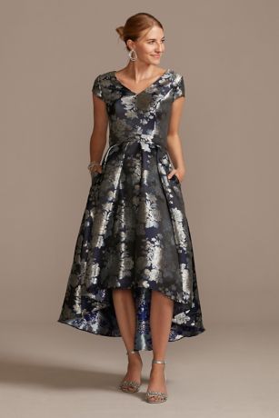 floral a line dress with sleeves