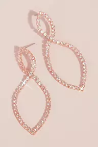 David's Bridal Infinity Loop Pave Rhinestone Earrings