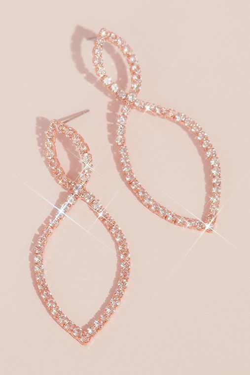 David's Bridal Infinity Loop Pave Rhinestone Earrings