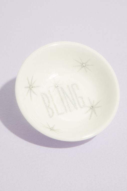 David's Bridal Ceramic Bling Ring Dish
