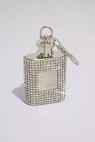 David's Bridal Mini Rhinestone Keychain Flask