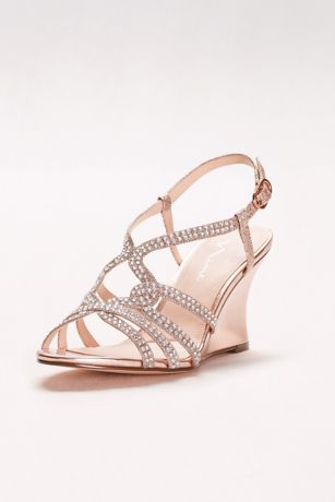 wedge sandals rose gold