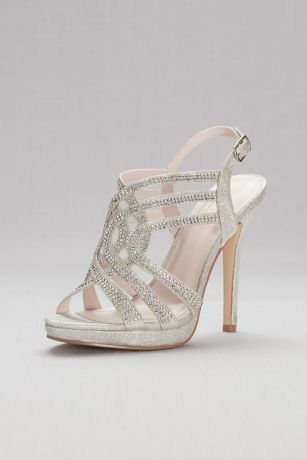 silver strappy platform heels