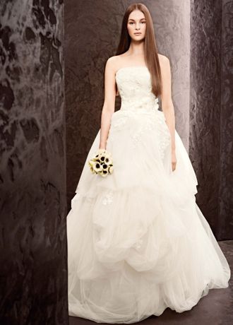 strapless organza wedding dress