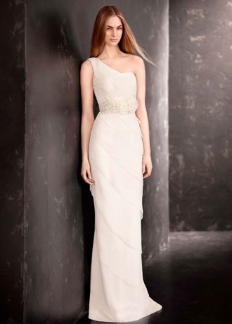vera wang one shoulder wedding dress