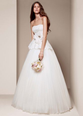 peplum wedding dress short