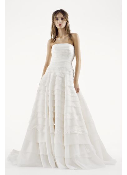 White by Vera Wang A line  Drop  Waist Wedding  Dress  David  White by Vera Wang A line  Drop  Waist Wedding  Dress  David