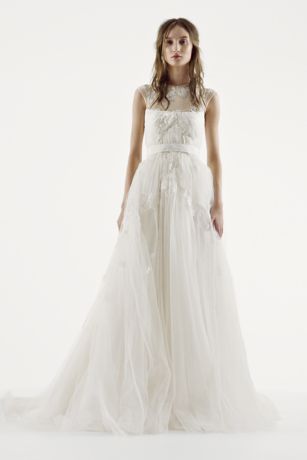 david's bridal illusion neckline