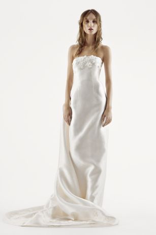 strapless column wedding dress