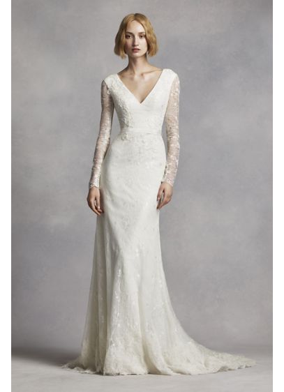 White by Vera Wang Long Sleeve Lace Wedding Dress | David's Bridal