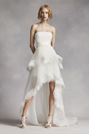 Vera Wang High Low Tiered Wedding Dress 
