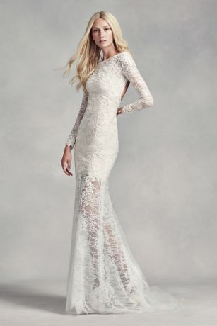 white beaded long sleeve dress