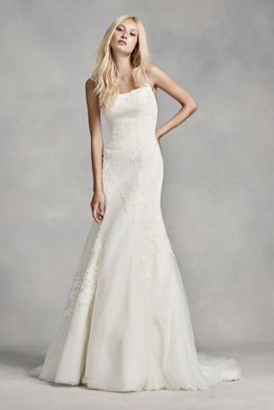 white by vera wang one shoulder lace wedding dress