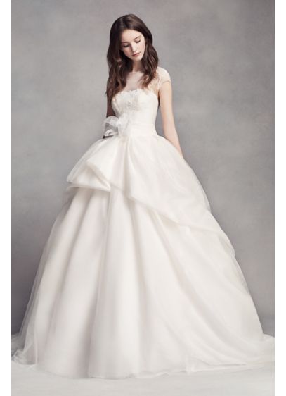 White by Vera Wang Lace Illusion Wedding Dress David s White by Vera Wang Lace Illusion Wedding Dress David s