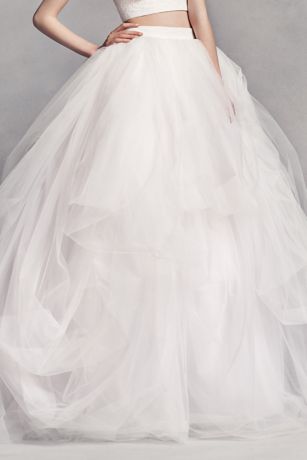 long white tulle wedding skirt