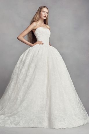 White by Vera Wang Corded Lace Wedding Dress  David's Bridal