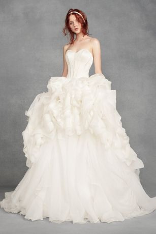 white by vera wang organza and satin wedding dress