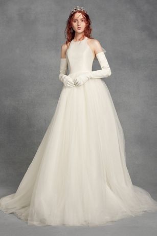 vera wang high neck halter wedding dress