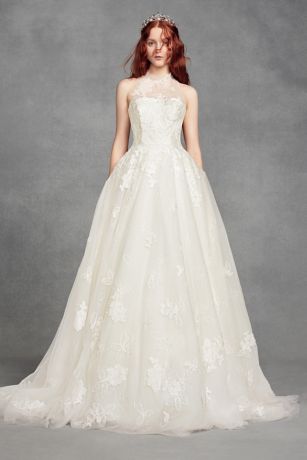 flowery wedding dress