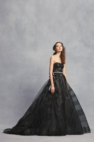 david's bridal black strapless dress