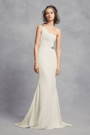 white by vera wang one shoulder