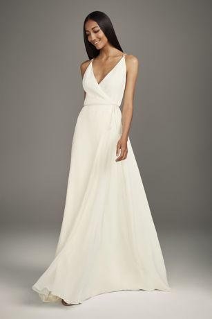 david's bridal wrap around dress